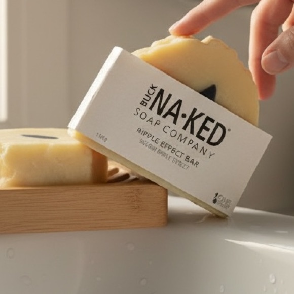 Buck Naked Ripple effect soap, rain drop, all natural, 2 bars - Picture 2 of 6